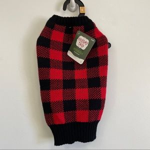 Gingham dog sweater vest red and black